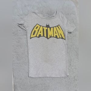 Batman Kids Short Sleeve Tee - Gray with Yellow Logo